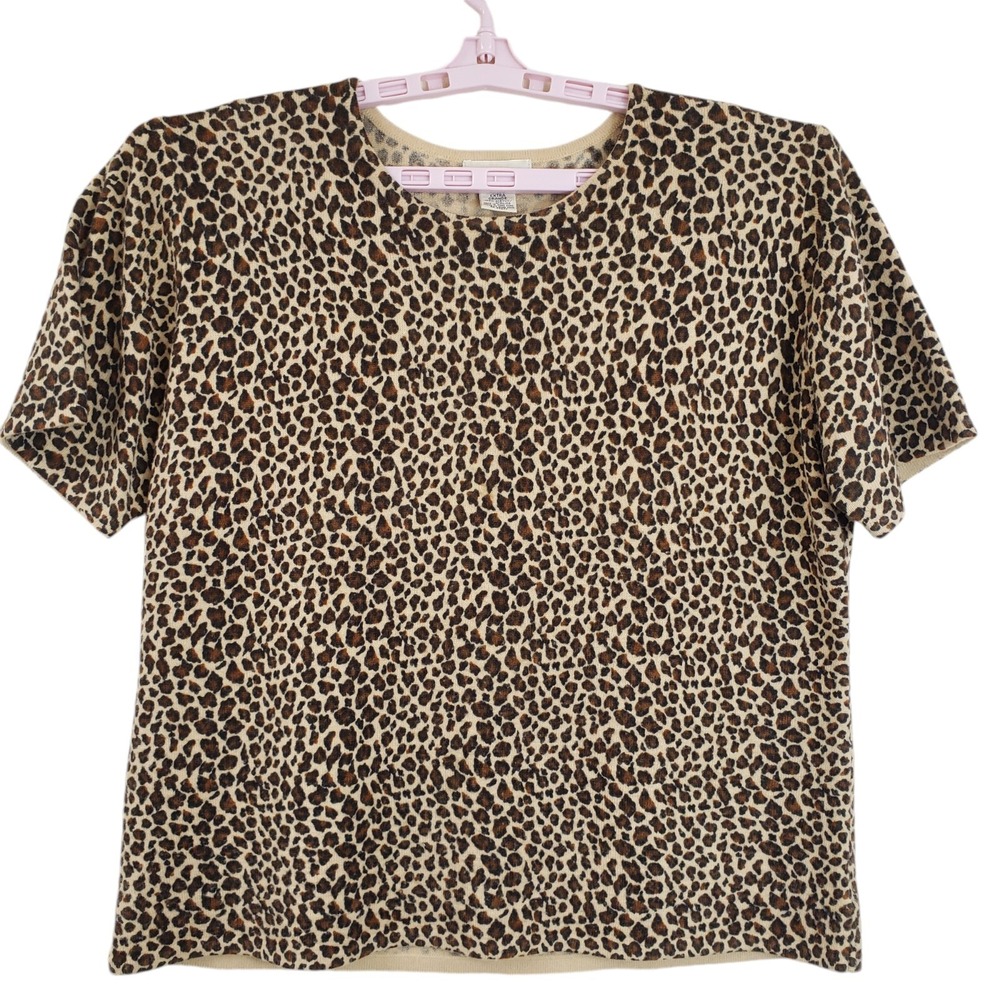 Vintage Yarnworks Women's Size Xlarge Animal Print Cheetah Sweater Hong Kong